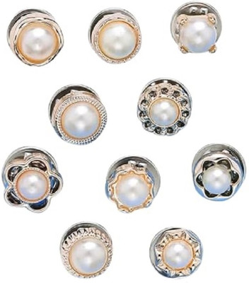 TREXEE 10pcs DIfferent Design Pearl Brooch Pins for Women Cover Up Button Brooch(Multicolor)
