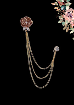 Voxon Lapel Pin for Men Three chain Brooch(Multicolor)