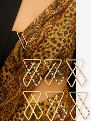 FlyTouch Multicolor Saree Pleat Pins – 6 X Gold Plated Pins for Secure Draping Brooch(Multicolor)