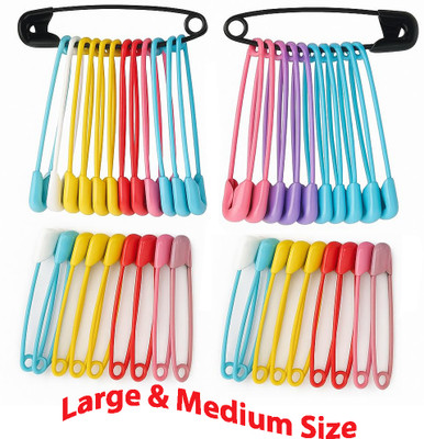 ARSDEWY Medium and Large Size Brooch safety pins for Saree Pallu, Dupatta Clothes Brooch(Multicolor)