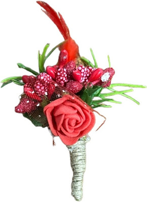 Voxon Men suits lapel flawer Red colour Brooch(Pink)