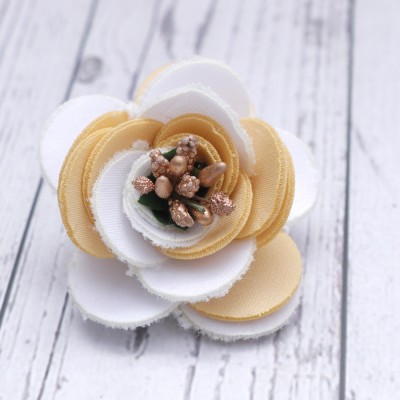 navjai Flower Suit/Saree/Sari Pin/ Brooch/ Hijab/ Handcrafted Lapel Pin Brooch Brooch(Beige, White)