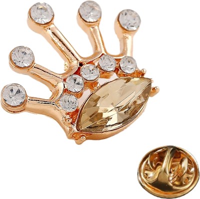 SYGA Men's Suit Chest Brooch Diamond Clothing Accessories(Champagne Diamond) Brooch(Gold)