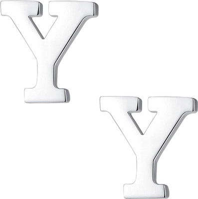 FURE Elegant Y Initial Collar Pin Brooch(Silver)