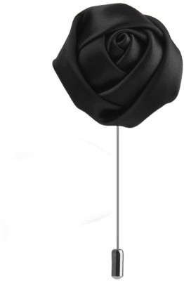 FURE Rose Bud Flower Lapel Pin Brooch(Black)