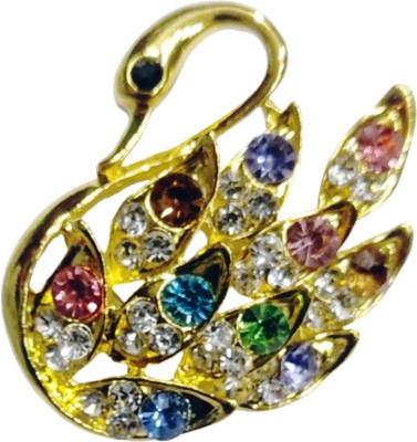 VOICI golden swan studdas Brooch(Gold, Multicolor)