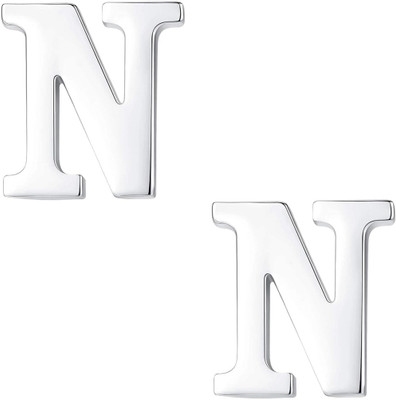 FURE Elegant N Initial Collar Pin Brooch(Silver)