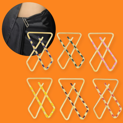 FlyTouch Set of 6 X Saree Pins – Gold Plated Multicolor Pins for Perfect Pleats Brooch(Multicolor)