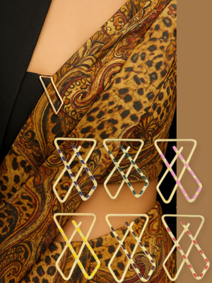 Naosucura Strong Gold Plated Saree Pins 6 Pcs Set Large Size Enamel Coated for Women Brooch(Multicolor)