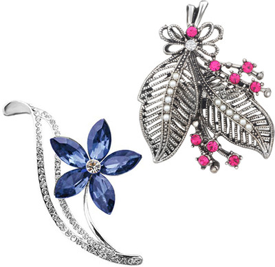 mahi Floral and Leaves Lapel Pin / Brooch Brooch(Multicolor)