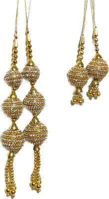 Shopmart Golden Ball Hanging Latkan For Lehanga & Blowse (Golden) Brooch(Gold)