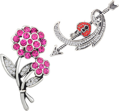 mahi Floarl, Heart and Arrow Shaped Lapel Pin / Brooch Brooch(Multicolor)