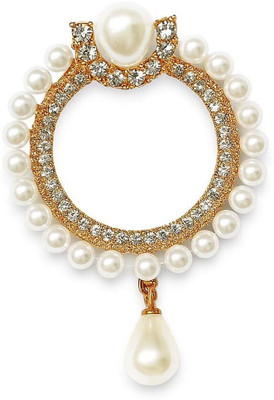 SYGA Small Diamond Brooch Pearl Fashion Crystal Rhinestone for Bridal Women Girl-N18 Brooch(Gold)