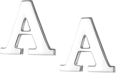 FURE A Initial Collar Pin Brooch(Silver)