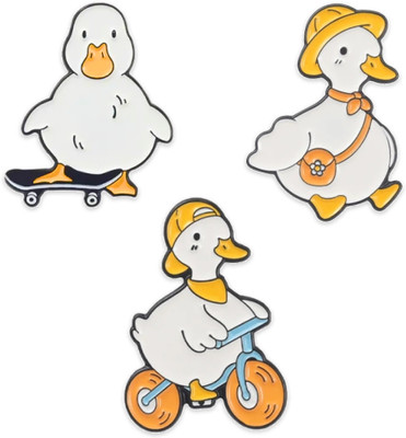 FURE Quacktastic Trio - Set of 3 Adorable Duck Enamel Pins Brooch(Multicolor)