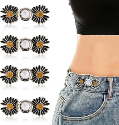 Whipbird Flower Jean Button Pins, Flower Waist Buckle for Jeans, Brooch(Multicolor)