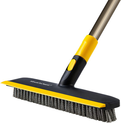 MinuteToCleanIt 2 in 1 bathroom Cleaning Brush with Wiper, Extendable Handle up to 55.9 inches Polypropylene Wet and Dry Brush(Blue, Yellow)