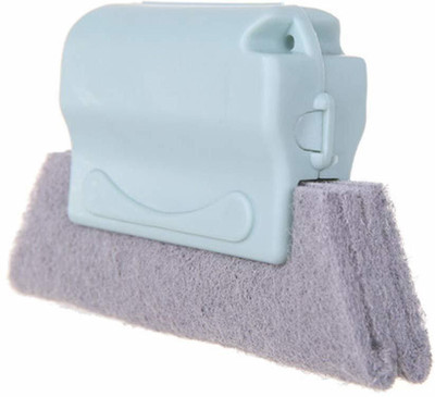 MANIBAM IMPEX Window Groove Cleaning Brush Corner Cleaning Tool Window Slides Cleaner Brush Sponge Wet and Dry Brush(Multicolor)
