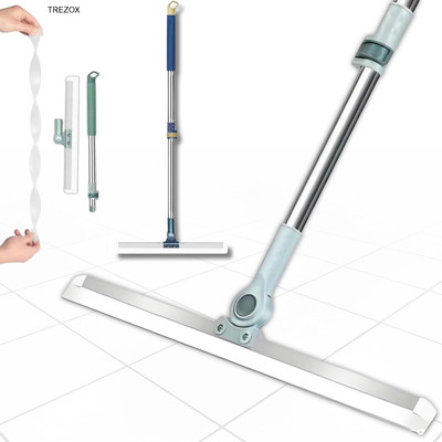 Trezox Multifunctional Magic Broom Sweeper, 180-Degree Rotatable Floor Cleaning Wiper, Plastic, Silicone Wet and Dry Broom(Multicolor)