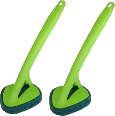 PROCLEAN Scrubber Hockey with Long Handle Wall & Floor Cleaning Nylon Wet Brush(Green, 2 Units)