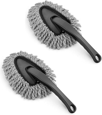 Utkarsh Set Of 2 Multipurpose Mini Duster Washable For Car, Bike And Home Cleaning Brush Microfibre Wet and Dry Brush(Black, 2 Units)
