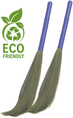 Debankan's Natural DF Heavy Plastic Pipe/Handle Broom Stick For Floor Cleaning Grass Dry Broom Grass Dry Broom(Multicolor, 2 Units)