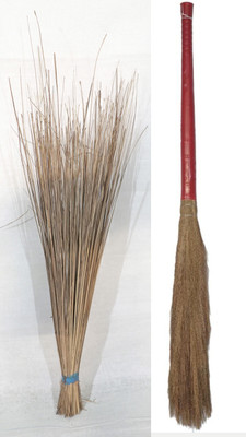 Creazione Production Narial broom and grass broom Coconut Fiber, Grass Wet and Dry Broom(Multicolor, 2 Units)