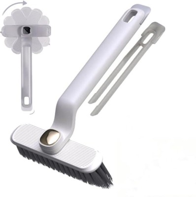 Wishbone ROTATING CREVICE BRUSH Multi-Function Bathroom Plastic Cleaning Brush Microfibre Wet and Dry Brush(Multicolor)