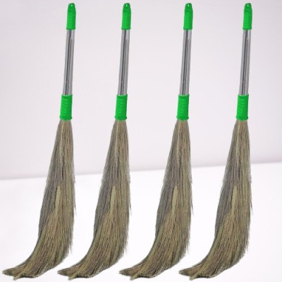 KUTUMBTRADERS Grass Wet and Dry Broom(Green, 4 Units)