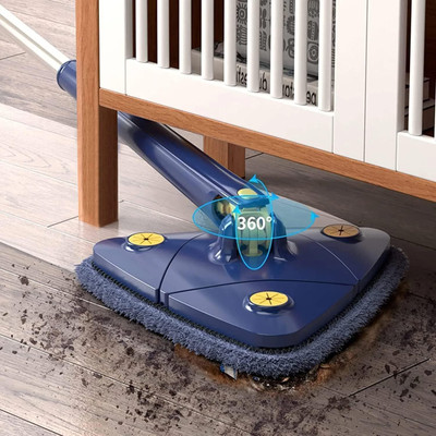 NKK TRADERS 360° Rotatable Adjustable Multifunctional Cleaning Triangle Mop Microfibre Wet and Dry Broom(Multicolor)