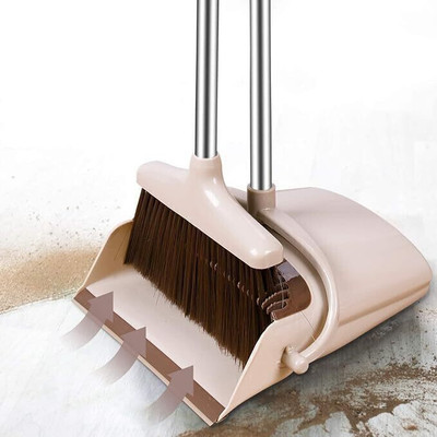 KASHTHBHANJAN Up Broom Head and Dust Pan Combo Plastic Wet and Dry Broom(Multicolor)