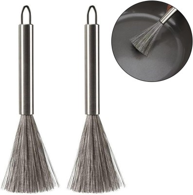 RBGIIT Cleaning Brush 304 Stainless Steel Scrubber for Kitchen Dishes Pots Pans Sink K7 Stainless Steel Scrub(Medium, Pack of 2)