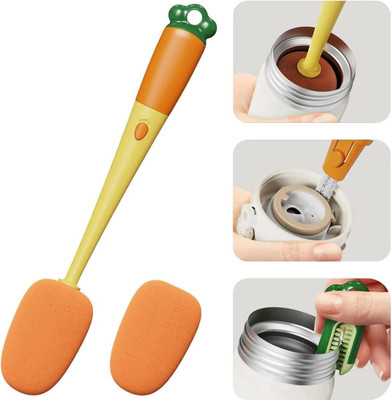 jyot creation 3 in 1 Multi Bottle Cleaning Brush,Sponge Baby Bottle Brush, Cup Lid Gap Sponge Wet and Dry Brush(Multicolor)