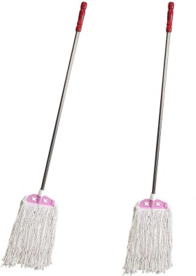 aAdinath present BRW galaxy cotton mop easy cleaner mop set of (2) Microfibre, Wool Wet and Dry Broom(White, 2 Units)