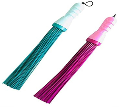 UNITYSALES Plastic Broom For Bathroom, Toilet, Kitchen & Home Floor Cleaning With 60 Sticks Plastic Wet and Dry Broom(Green, 2 Units)