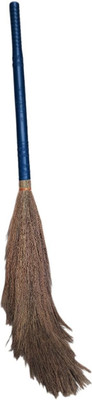 Medhi Enterprise Natural Grass Broom – No Bamboo or Wooden Stick - Soft Bristles - 400 grams. Grass Dry Broom(Blue)