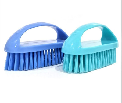 Mohprit Clothes Cleaning Brush with Handle Kapde ka Brush, Multicolour, Set of 2 Nylon Wet and Dry Brush(Multicolor, 2 Units)