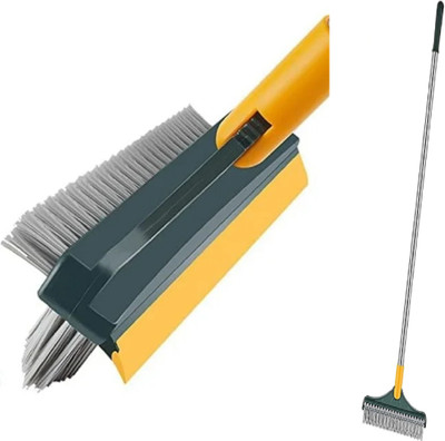 QinPin Multipurpose Long Handle 3in1 Floor Cleaner Toilet Brush Wiper(Multicolor)