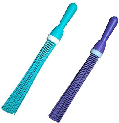 STRUGGLINGINC Floor Cleaning WetDry Jadu for Home and Bathroom Set of 2 Piece Plastic Wet and Dry Broom(Multicolor, 2 Units)