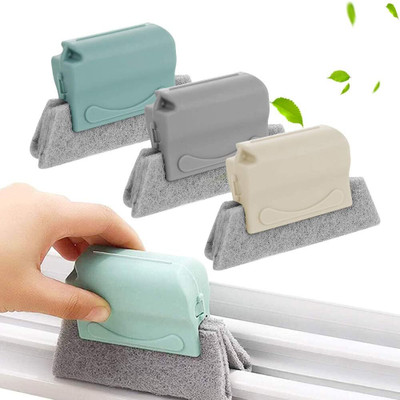 Flipco Handheld Window Cleaning Tool Brushes with Scouring Pads for Kitchen Bathroom Polypropylene Wet and Dry Brush(Multicolor)