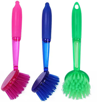 cloud7 Cloud7 Wash Basin Kitchen Sink Handy Scrubber Brush Plastic Wet Brush(Multicolor, 3 Units)