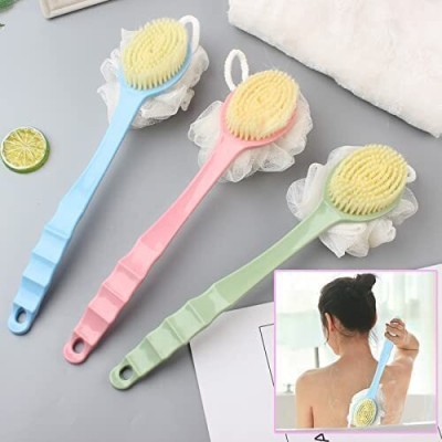 BUNZELLO Body Brush with Soft Mesh Sponge for Women Skin Exfoliating Bath