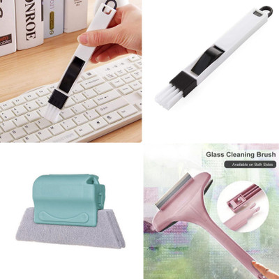 Masox Store Combo of Window Groove Frame Cleaning Dust Cleaning for Window Slot Keyboard K5 Microfibre Wet and Dry Brush(Multicolor, 3 Units)