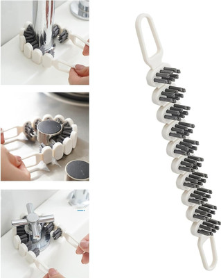 Parulenter New Flexible Gap Cleaning Brush Dead Corner Cleaning Brush Hard Bristle Plastic Wet and Dry Brush(White, Grey)