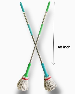 BRW Brw Mop Microfibre Wet and Dry Broom(Green, Blue)