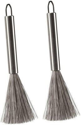 RBGIIT Multipurpose Steel Pots Pans Cleaning Brush | Non Slip Handle Cleaning Brush K7 Stainless Steel Scrub(Medium, Pack of 2)