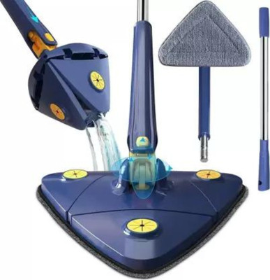 rehbar 360 Degree Rotatable Multifunctional Triangle Mop Mop Rod (Multicolor) Microfibre Wet and Dry Broom(Multicolor)
