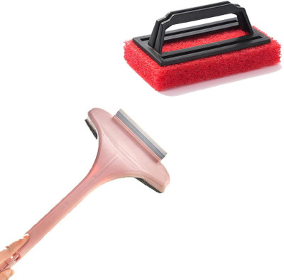 HM EVOTEK Multifunctional Screen Brush 2 in 1 Mesh Cleaning Brush, Wiper Toilet Cleaner K3 Sponge Wet and Dry Brush(Multicolor, 2 Units)