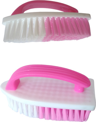 Priyansh Cloth Washing Brush with Handle Soft ( Multicolor ) Set of 2 Plastic Plastic Wet and Dry Brush(Multicolor, 2 Units)