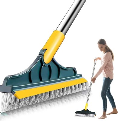 PRIME SHOPPER 2 in 1 Bathroom Floor Cleaning Brush with Comb Plastic Wet and Dry Broom(Multicolor)